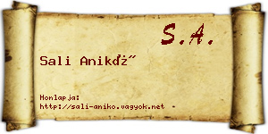 Sali Anikó névjegykártya